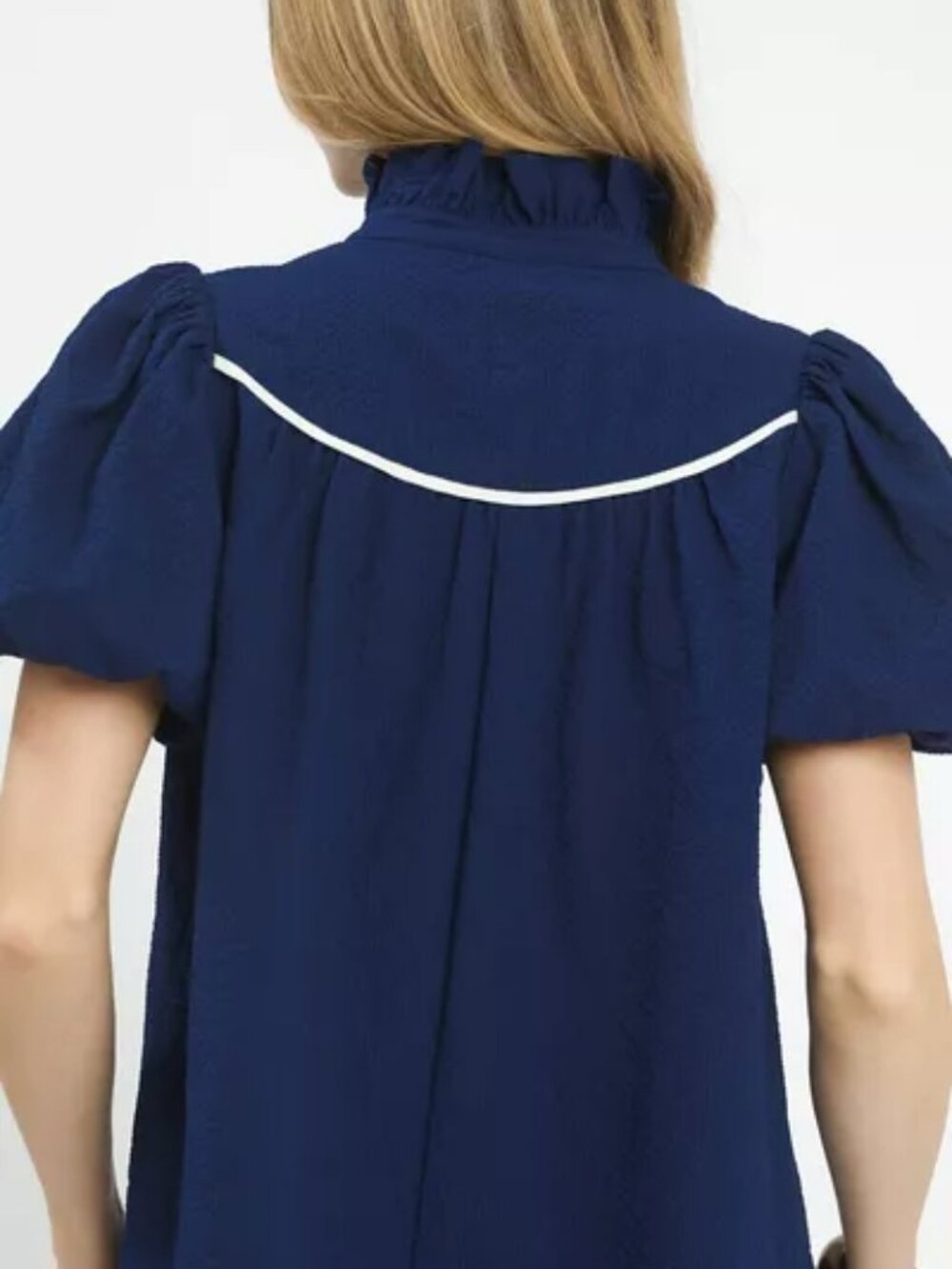 Umgee Textured Puff Sleeve Blouse - Picture 3 of 4
